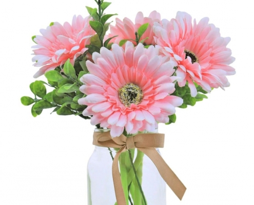 Gerbera & Hedge in Jam Jar