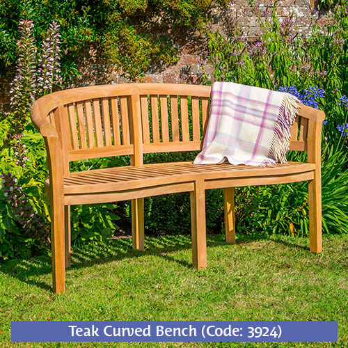 BC Curved Teak Bench