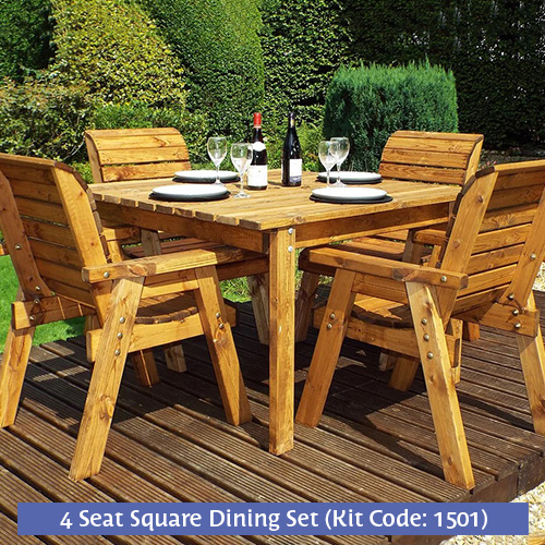 4 Seat Square Dining Set