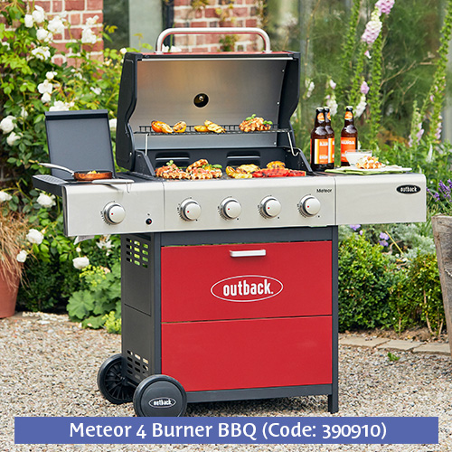 Meteor 4 Burner BBQ RED 2024