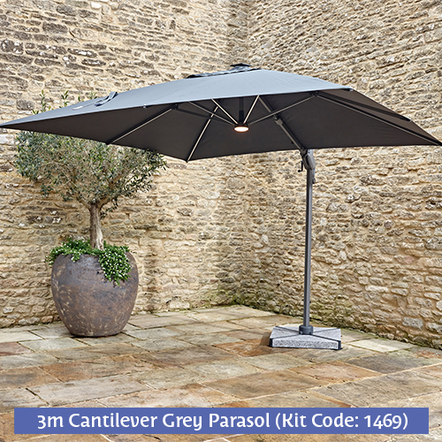 3m Cantilever Parasol Grey