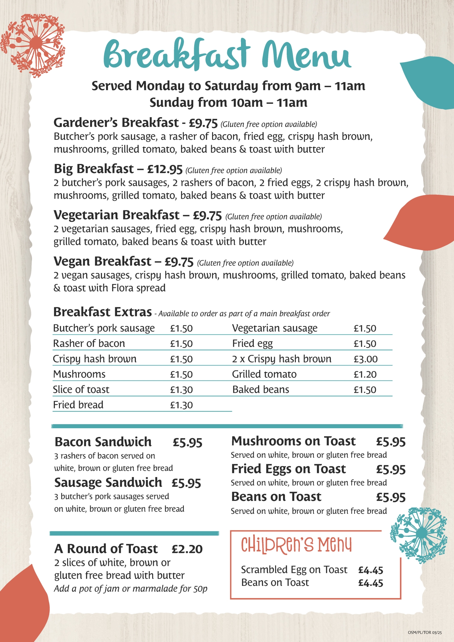 OGC_Restaurant_Breakfast Menu_2025 OSM PL TOR